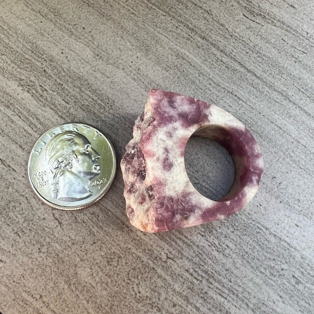 Purple and Cream Stone Ring